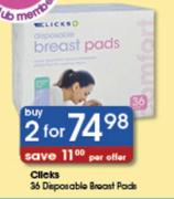 Clicks 2X36 Disposable Breast Pads