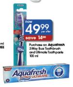 Purchase An Aquafresh 3-Way Buz Toothbrush And Ultimate Toothpaste-100ml 