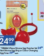 Clicks Red Silicone Egg Ring Or Colour Changing Egg Timer-Each