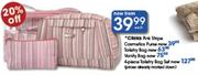Clicks Pink Stripe Cosmetics Purse-Each