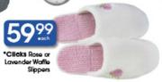Clicks Rose Or Lavender Wafle Slippers-Each
