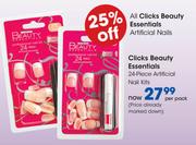 Clicks Beauty Essentials 24-Piece Artificial Nail Kits-Per Pack