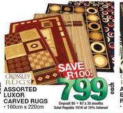 Crossley Rugs Assorted Luxor Carved Rugs-160cm x 220cm Each