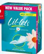 Lil-lets Scented or Unsented Pantyliners 40