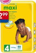 Clicks 42 Junior, 50Maxi or 58 Midi Disposable Nappies -2 pack