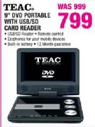 Teac 9" DVD Portable with USB/SD Card Reader