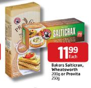 Bakers Salticrax Wheatsworth-200g Or Provita-250g Each