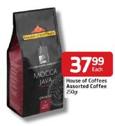 House Of Coffees Assorted Coffee-250g Each
