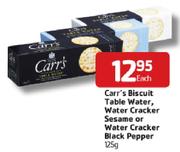 Carr's Biscuit Table Water, Water Cracker Sesame Or Water Cracker Black Pepper-125g Each