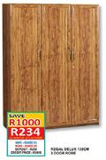 Regal Deluxe 135cm 3 Door Robe