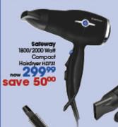 Safeway 1800/2000 Watt Compact Hairdryer-HD731