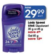 Lady Speed Stick Deodorant 30g/45g-Each