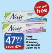 Nair Sensitive Or Moiturising Hair removal Cream 110ml-Each