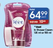 Veet In Shower Cream 135ml/150ml-Each