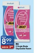 Bic 5 Single Blade Disposable Razors-Per Pack