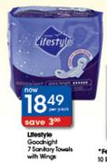 Lifestyle Goodnight 7 Sanitary Towels With Wings-Per Pack