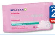 Clicks Intimate Wipes-12's Per Pack
