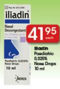 Iliadin Paediatric 0.025% Nose Drops-10ml Each