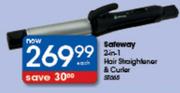 Safeway 2-In-1 Hair Straightener & Curler Each