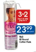 TLC 80 Round Cotton Pads-Per Pack