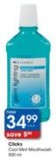 Clicks Cool Mint Mouthwash - 500ml Each