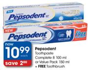 Pepsodent Toothpaste Complete 8 - 100ml Each