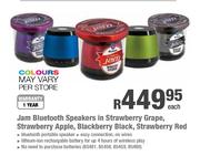 Jam Bluetooth Speakers In Strawberry Grape, Strawberry Apple, Blackberry Black, Strawberry Red-Each
