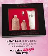 Calvin Klein CK Eau De Toilette-50ml & 15ml & Body Lotion-100ml