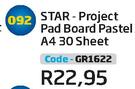 Star Project Pad Board Pastel A4 30 Sheet GR1622