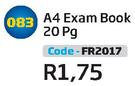 A4 Exam Book 20 PG FR2017