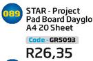 Star Project Pad Board Dayglo A4 20 Sheet GR5093