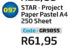 Star Project Paper Pastel A4 250 Sheet GR9855