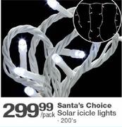 Santa's Choice Solar Icicle Lights-200's Per Pack