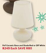 PnP Ceramic Base And Shade Red Or Off White Each