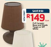 PnP Ceramic Base And Shade Taupe Or Off White Each