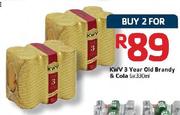 KWV 3 Year 2's Old Brandy & Cola-6 x 330ml