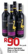 Obikwa Sauvignon Blanc/Merlot Value Pack- 4x750ml Per Pack
