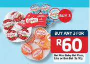 Bel 5's Mini Baby Bel Plain Lite Or Bon Bel - 3 x 110g