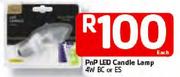 PnP LED Candle Lamp 4W BC Or ES