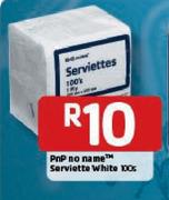 Pnp No Name Serviette white-100's