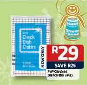 Pnp Checked Dishcloths-3 Pack
