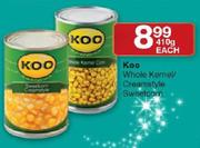 Koo Whole Kemel/Creamstyle Sweetcorn-410g