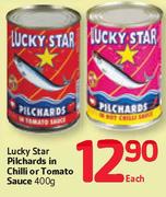 Lucky Star Pilchards In Chilli Or Tomato Sauce-400g Each