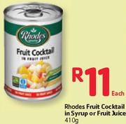 Rhodes Fruit Cocktail In Syrup Or Fruit Juice-410g