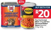Top One Corned Meat 300G And Koo Flavoured Baked Beans-410/420G