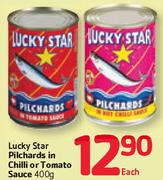 Lucky Star Pilchards In Chilli Or Tomato Sauce-400g Each