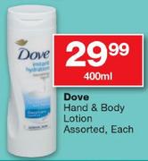 Dove Hand & Body Lotion Assorted-400ml
