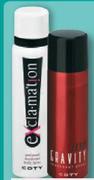 Coty Deodorant Vir Mans/Dames Verskeidenheid-90/120ml Each