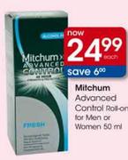 Mitchum Advanced Control Roll-on For Men or Women-50ml