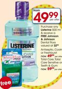 Listerine Antiseptic, Coolmint or Freshburst-500ml